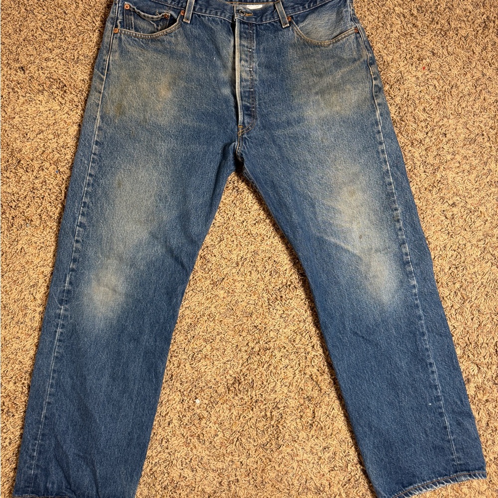 Levis 501XX Jeans Men 40x32 Blue Denim Classic Original Straight Button Fly